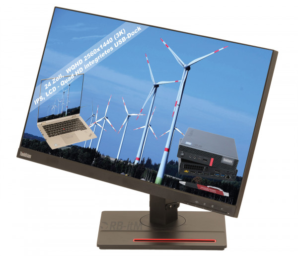 Lenovo ThinkVision T24h-20 - 24" - WQHD 2560x1440 - LCD - WLED - IPS - Quad HD - neuwertig